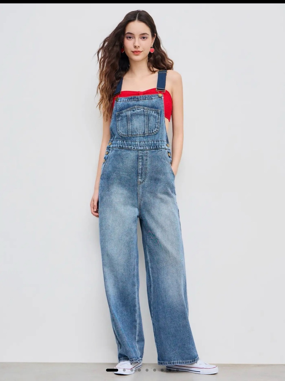 NWT Cider Washed Blue Women's Denim Overalls with Blue Straps